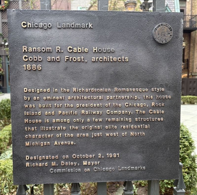 Ransom R. Cable House Marker. Click for full size. Ransom R. Cable House Marker image. Click for full size.