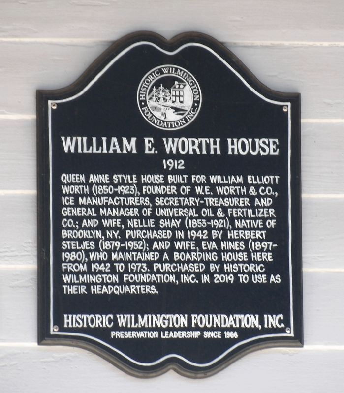 William E. Worth House Marker image. Click for full size.