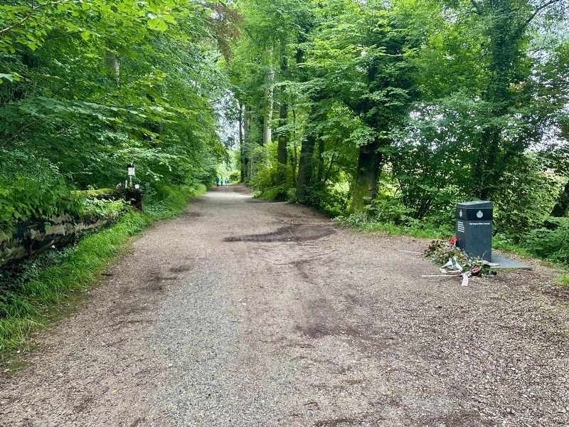 Halifax JB 907 Crash Memorial - wide view, looking east image. Click for full size.