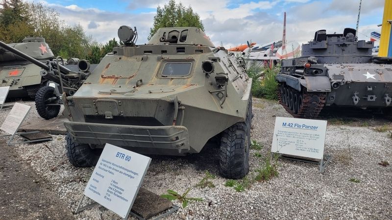 The front view of the BTR 60 Armored Personnel Carrier and Marker. Click for full size. The front view of the BTR 60 Armored Personnel Carrier and Marker image. Click for full size.