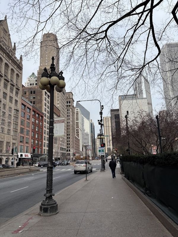 Historic Michigan Boulevard Marker, north-facing view image. Click for full size.