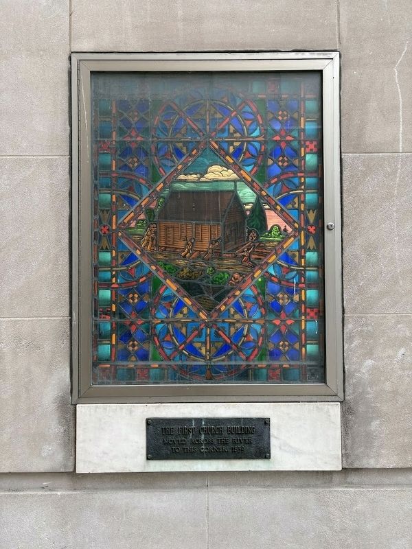 The First Church Building stained glass window image. Click for full size.