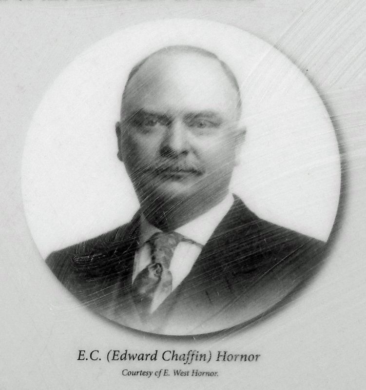 Marker detail: E. C. (<i>Edward Chaffin</i>) Hornor image. Click for full size.
