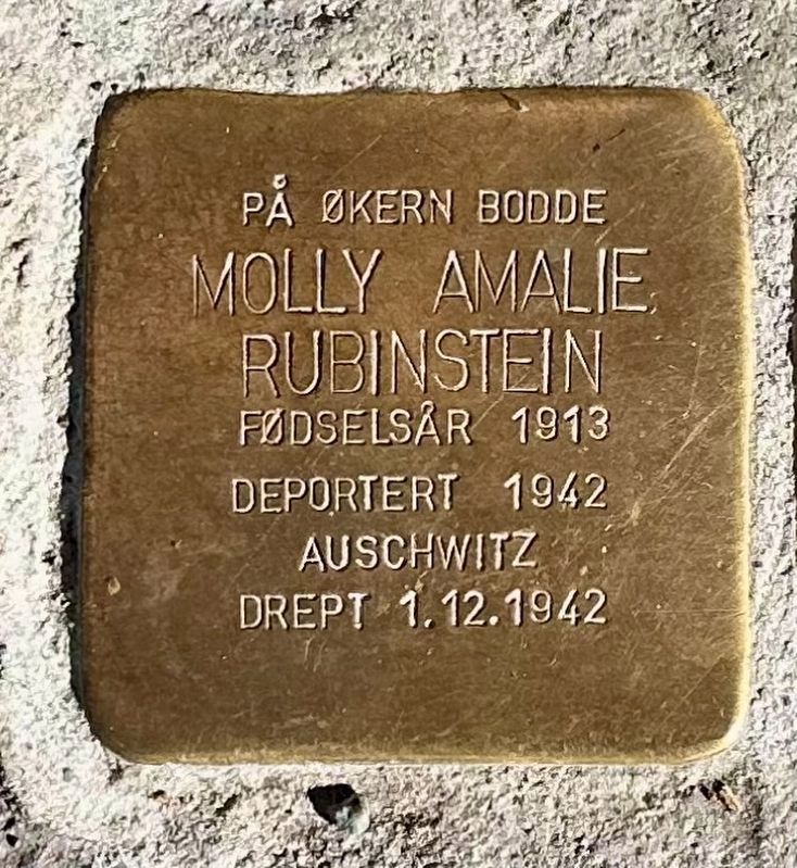 Molly Amalie Rubinstein stolperstein image. Click for full size.