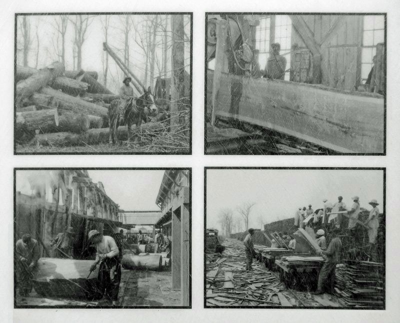 Marker detail: Chicago Mill & Lumber Company image. Click for full size.