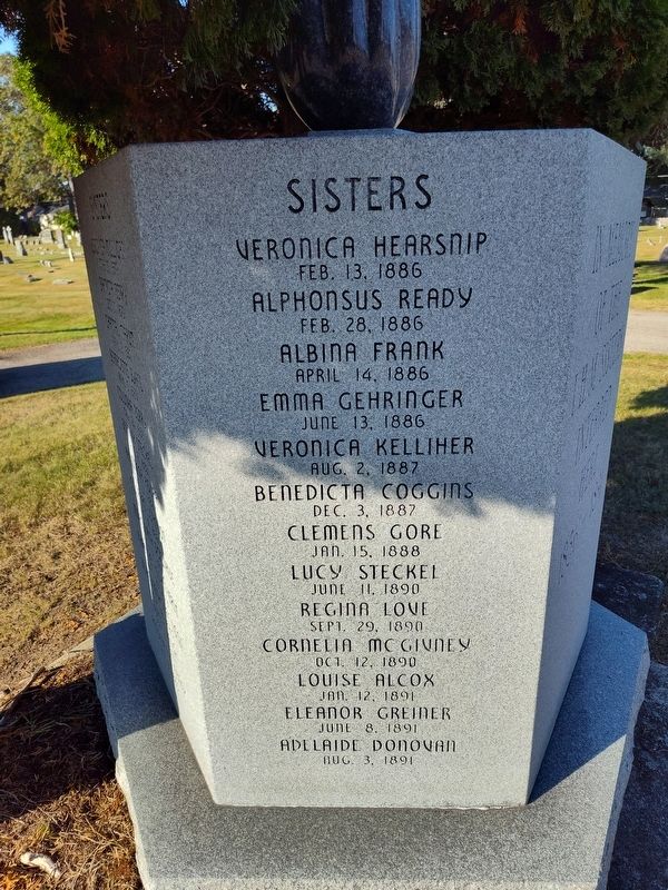 In Memory of the I.H.M. Sisters Interred Here 1856-1891 Marker image. Click for full size.