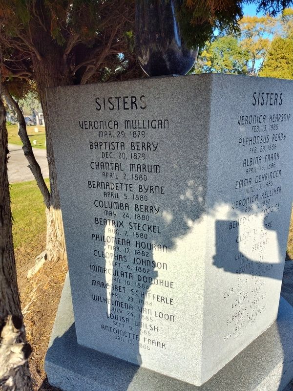 In Memory of the I.H.M. Sisters Interred Here 1856-1891 Marker image. Click for full size.