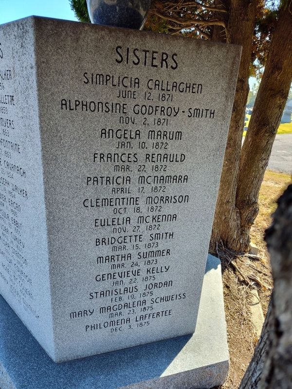 In Memory of the I.H.M. Sisters Interred Here 1856-1891 Marker image. Click for full size.