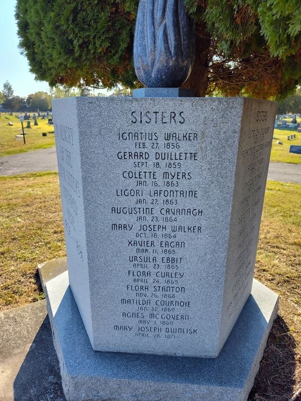 In Memory of the I.H.M. Sisters Interred Here 1856-1891 Marker image. Click for full size.