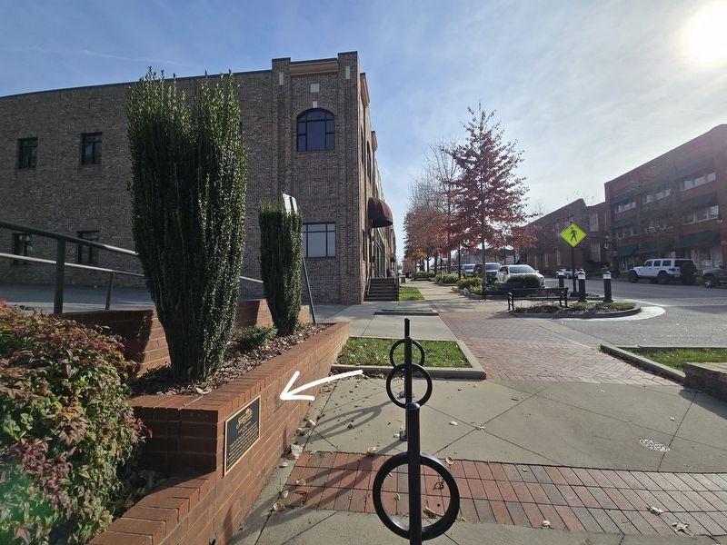 Sammy the Fire Dog Marker indicated by the arrow. Looking south on North Center St. image. Click for full size.
