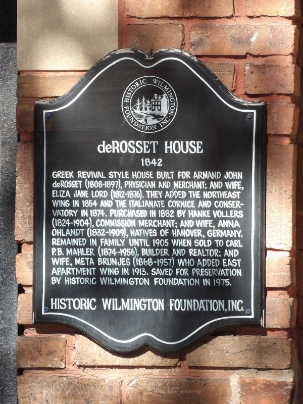deRosset House Marker image. Click for full size.