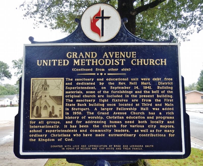 Grand Avenue United Methodist Church Marker<br>(<i>north side</i>). Click for full size. Grand Avenue United Methodist Church Marker<br>(<i>north side</i>) image. Click for full size.