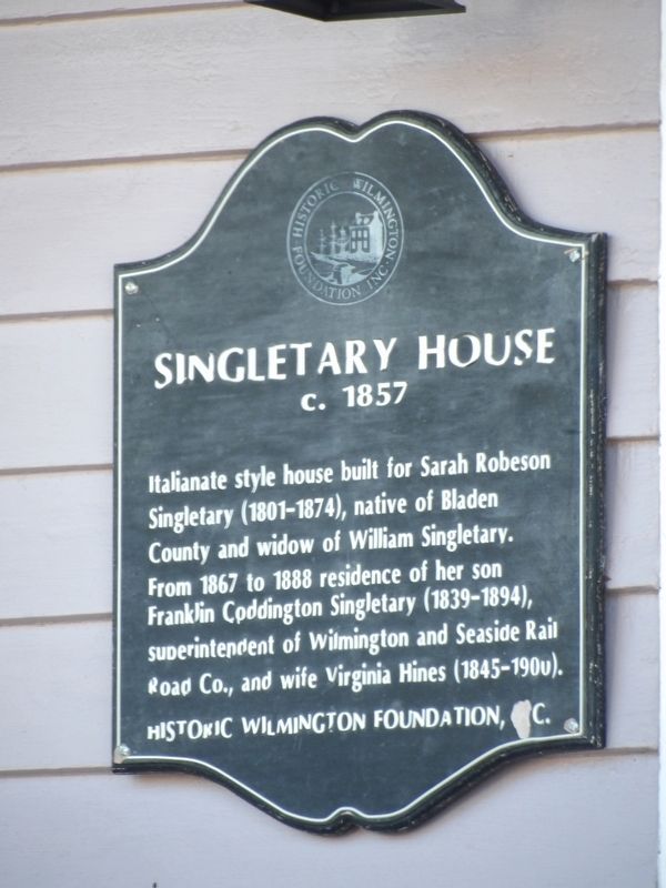 Singletary House Marker image. Click for full size.