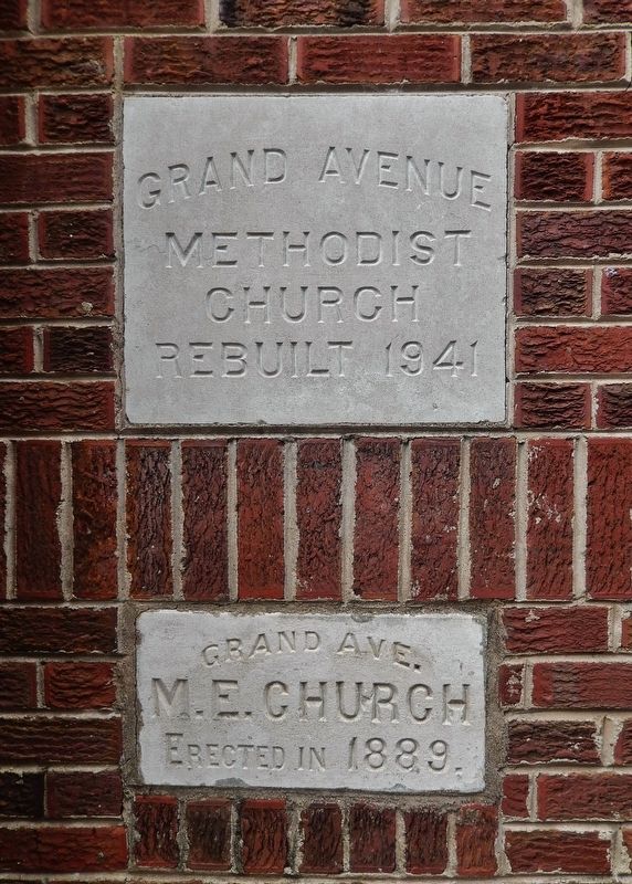 Grand Avenue United Methodist Church Cornerstones. Click for full size. Grand Avenue United Methodist Church Cornerstones image. Click for full size.