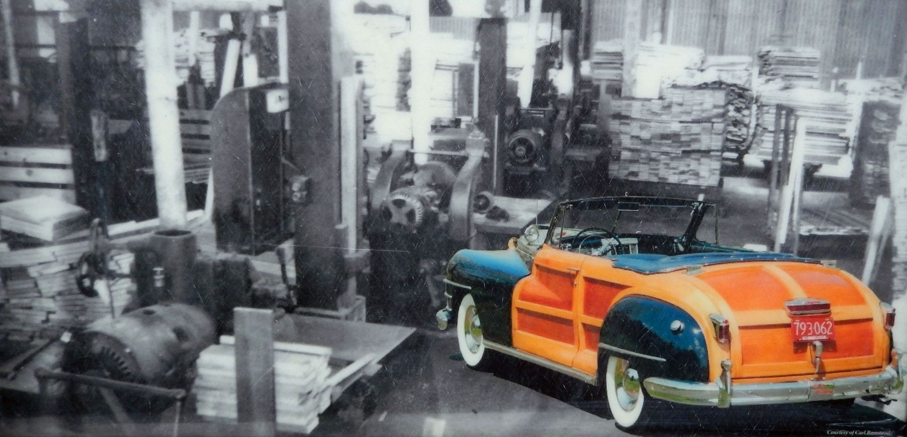 Marker detail: Pekin Mill Interior, ca. 1927 image. Click for full size.