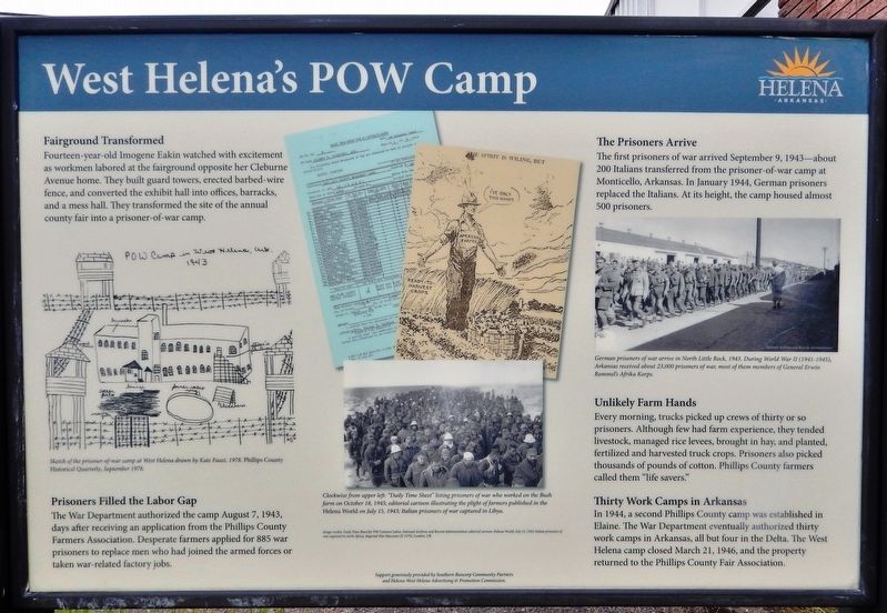 West Helena's POW Camp Marker image. Click for full size.