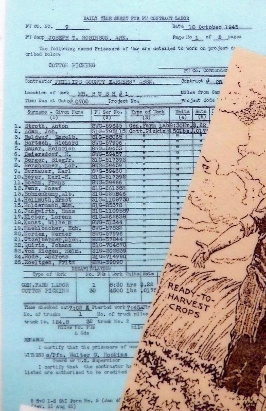 Marker detail: Daily Timesheet for POW Contract Labor image. Click for full size.