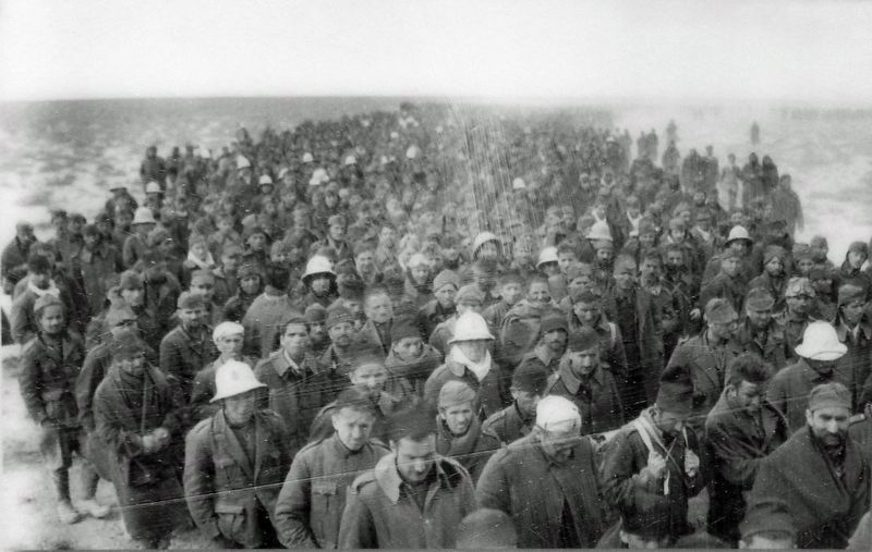 Marker detail: Italian prisoners of war captured in Libya image. Click for full size.