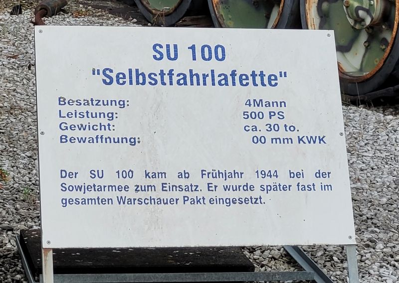 SU 100 "Selbstfahrlafette" / SU 100 "Self-Propelled Gun" Marker. Click for full size. SU 100 "Selbstfahrlafette" / SU 100 "Self-Propelled Gun" Marker image. Click for full size.