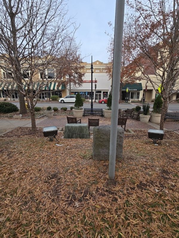 Rear view Iredell County War Mothers Marker looking towards S. Center St.. Click for full size. Rear view Iredell County War Mothers Marker looking towards S. Center St. image. Click for full size.