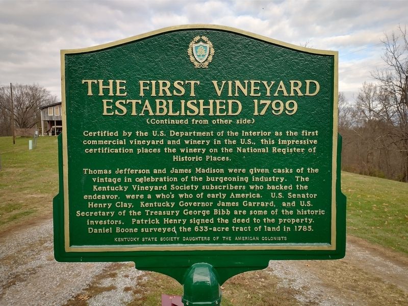 The First Vineyard Established 1799 Marker. Click for full size. The First Vineyard Established 1799 Marker image. Click for full size.