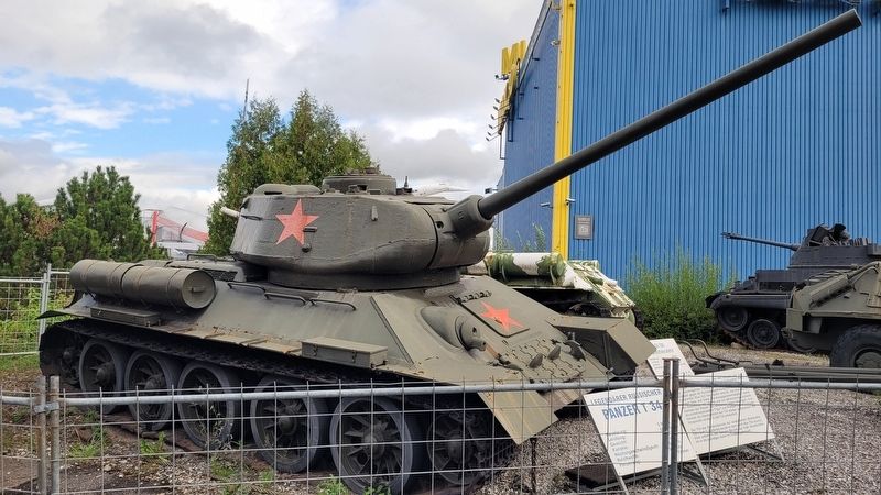 Side view of the Legendary Russian Tank T34 and Marker image. Click for full size.