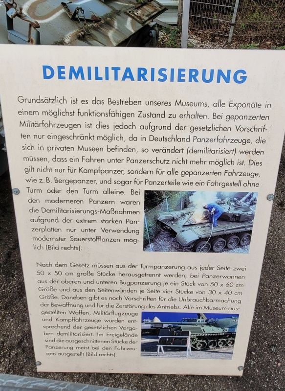 Demilitarisierung / Demilitarization Marker image. Click for full size.