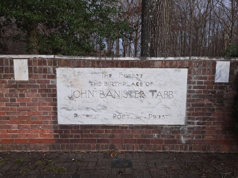 Closeup John Banister Tabb birthplace memorial. Click for full size. Closeup John Banister Tabb birthplace memorial image. Click for full size.