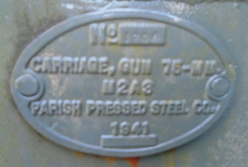 War Memorial Field Gun Carriage Plate. Click for full size. War Memorial Field Gun Carriage Plate image. Click for full size.