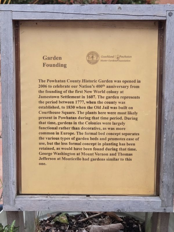 Garden Founding side of marker. Click for full size. Garden Founding side of marker image. Click for full size.