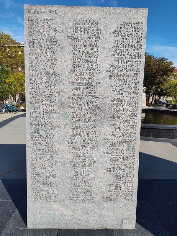 Grand Rapids Korean War Memorial Stone 1. Click for full size. Grand Rapids Korean War Memorial Stone 1 image. Click for full size.