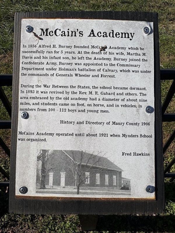 McCain's Academy marker image. Click for full size.