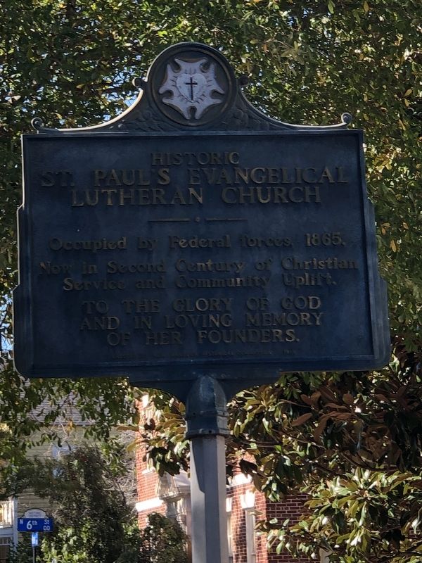Historic St. Paul's Evangelical Lutheran Church Marker image. Click for full size.