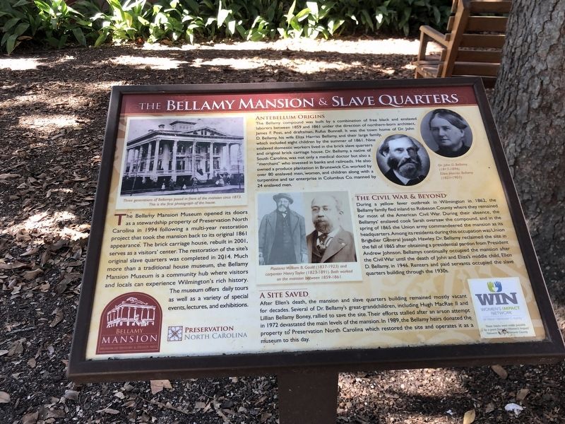 The Bellamy Mansion & Slave Quarters Marker image. Click for full size.