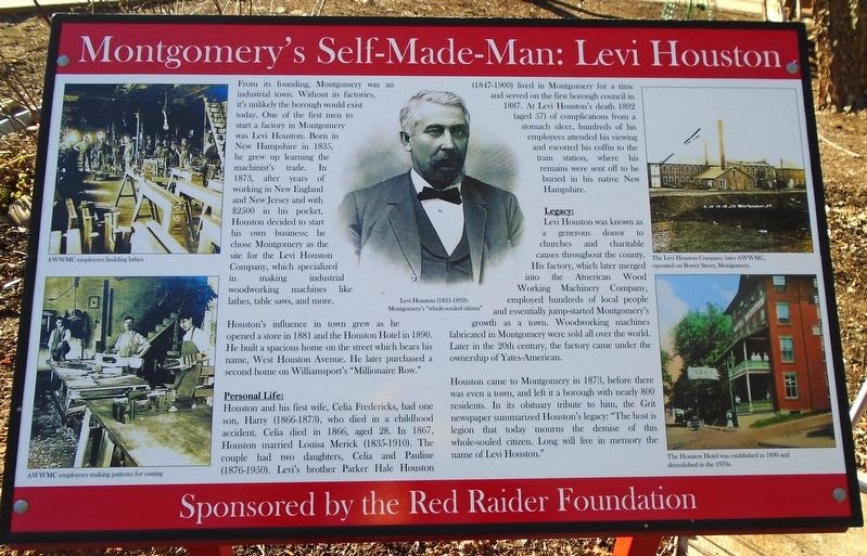 Montgomery's Self-Made-Man: Levi Houston Marker. Click for full size. Montgomery's Self-Made-Man: Levi Houston Marker image. Click for full size.
