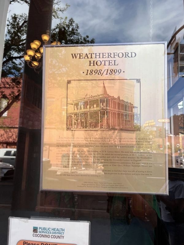 Weatherford Hotel Marker. Click for full size. Weatherford Hotel Marker image. Click for full size.