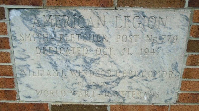 Smith-Pletcher American Legion Post No. 779 Marker. Click for full size. Smith-Pletcher American Legion Post No. 779 Marker image. Click for full size.