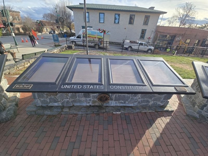 The Charters of Freedom Marker - replica display of the U.S. Constitution image. Click for full size.