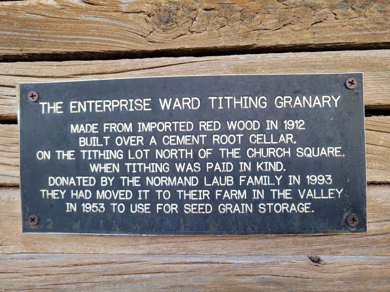 The Enterprise War Tithing Granary Marker. Click for full size. The Enterprise War Tithing Granary Marker image. Click for full size.