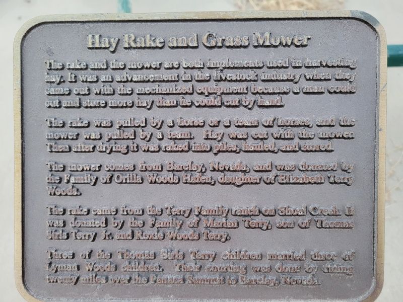 Hay Rake and Grass Mower Marker. Click for full size. Hay Rake and Grass Mower Marker image. Click for full size.