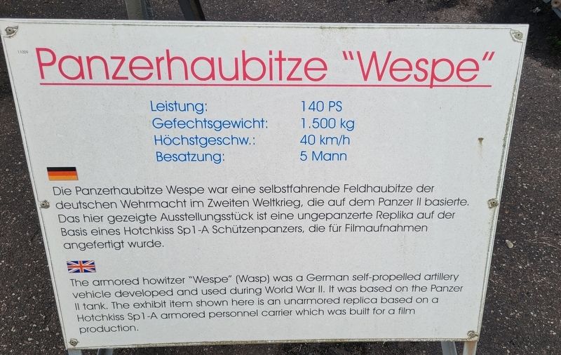 Panzerhaubitze �Wespe" / Self-Propelled Howitzer "Wespe" Marker image. Click for full size.