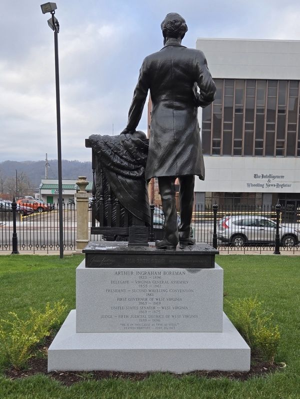Arthur J. Boreman statue (rear side) image. Click for full size.