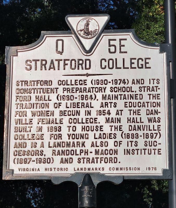 Stratford College Marker (refurbished). Click for full size. Stratford College Marker (refurbished) image. Click for full size.