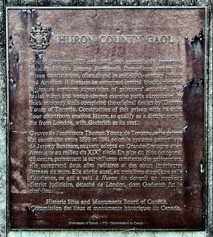 Huron County Gaol Marker image. Click for full size.