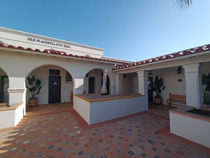 Old Placentia City Hall courtyard image. Click for full size.