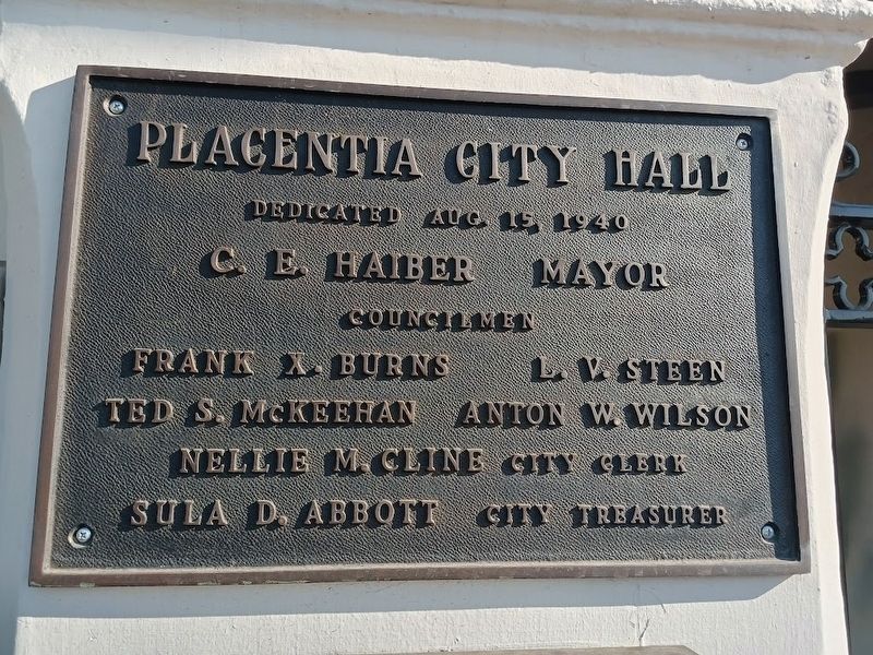 Dedication plaque - August 15, 1940 image. Click for full size.