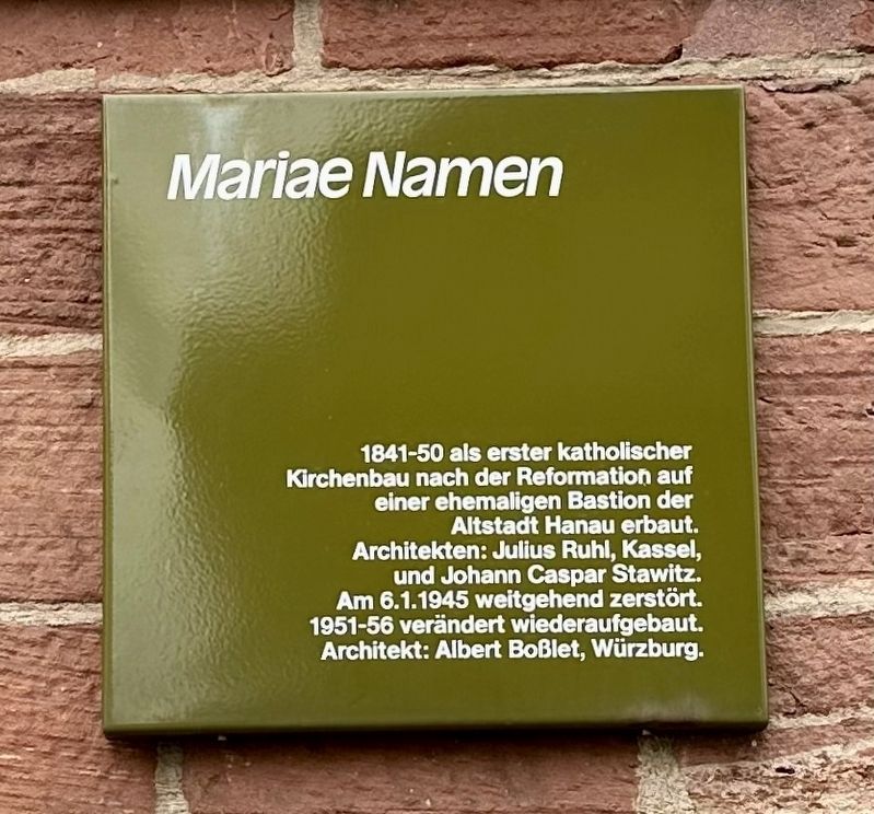 Mariae Namen Marker. Click for full size. Mariae Namen Marker image. Click for full size.