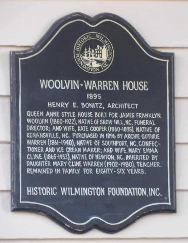 Woolvin-Warren House Marker image. Click for full size.