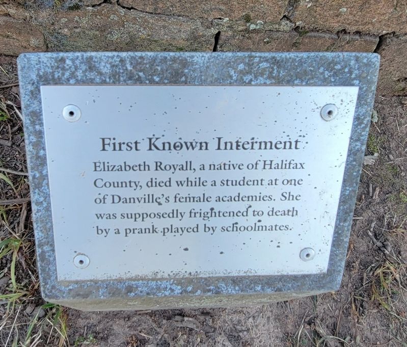 First Known Interment Marker. Click for full size. First Known Interment Marker image. Click for full size.