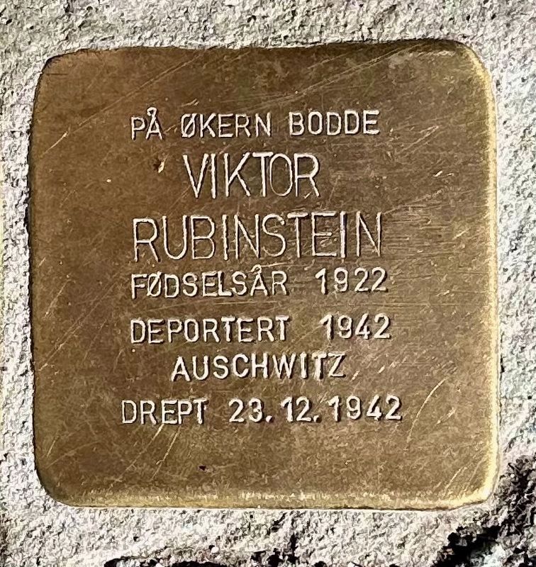 Viktor Rubinstein stolperstein image. Click for full size.